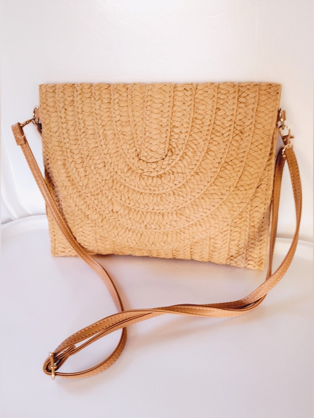 Seagrass Crossbody Clutch Purse with Handle